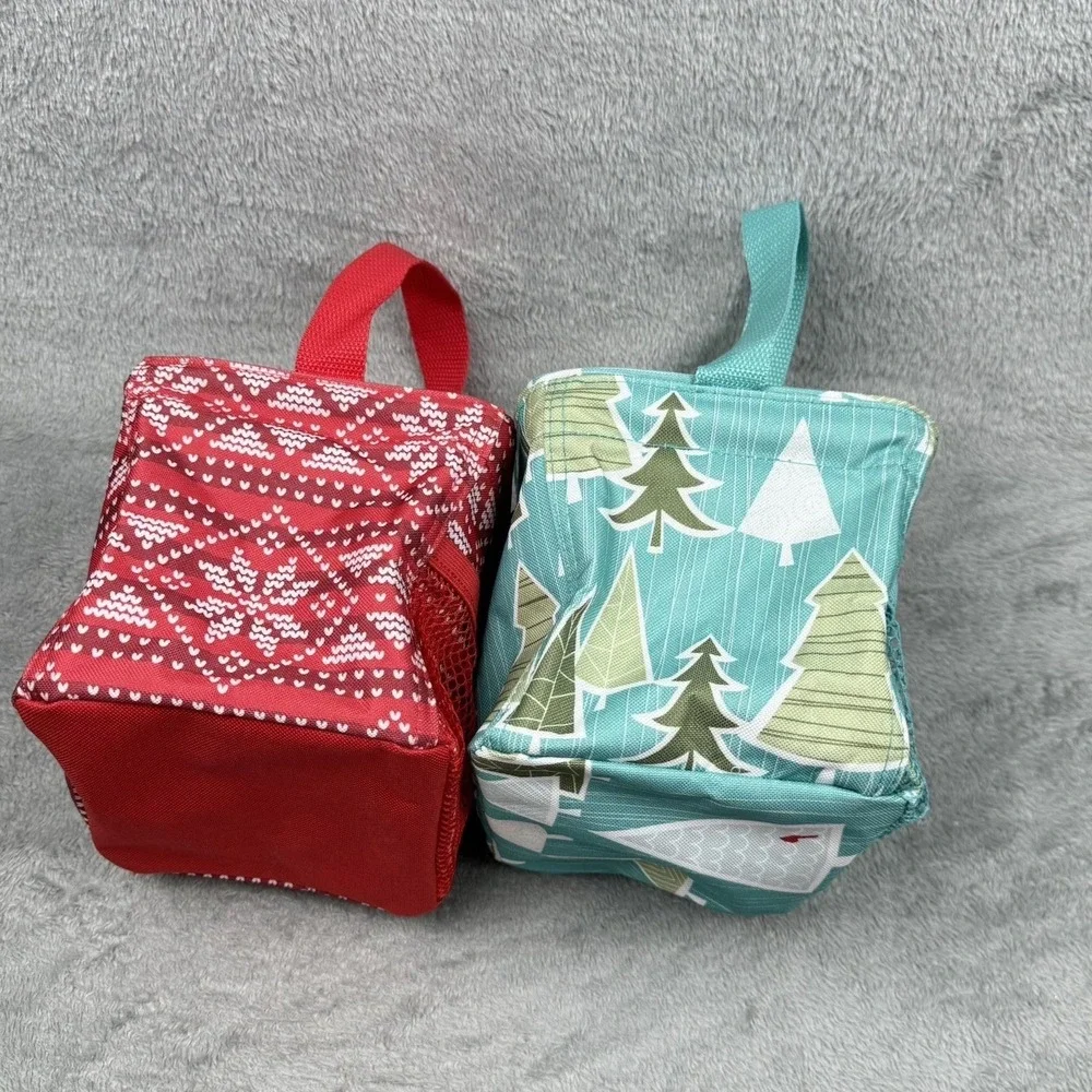 Thirty-One Littles Carry-All Caddy Christmas Winter‎ Print Lot Of 2 31 Gifts